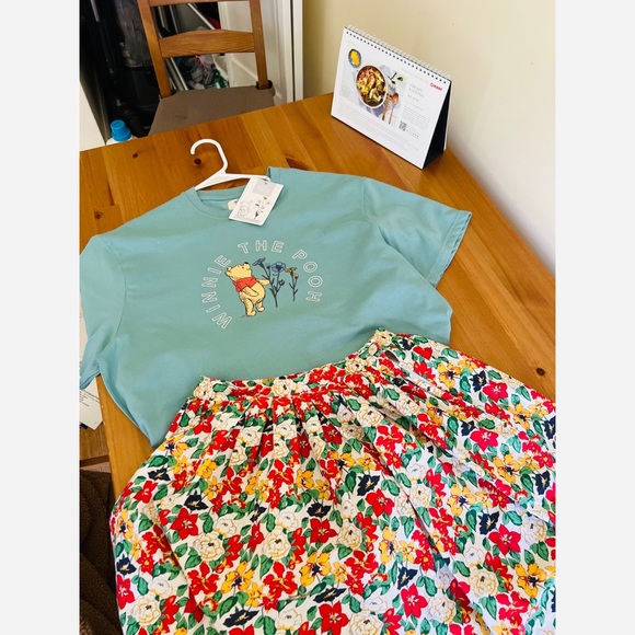 100% Cotton Vintage Vibrant Floral Pleat Skirt - Picture 3 of 7